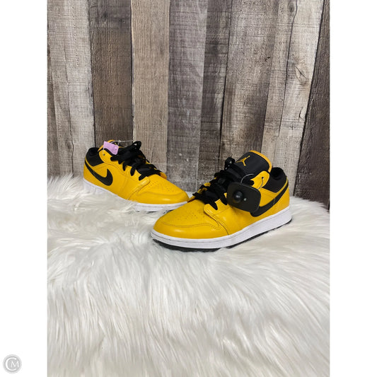 Shoes Luxury Designer By Jordan In Black & Yellow, Size: 8