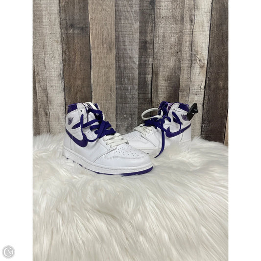 Shoes Luxury Designer By Jordan In Purple & White, Size: 7.5