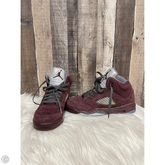 Shoes Luxury Designer By Jordan In Maroon, Size: 8