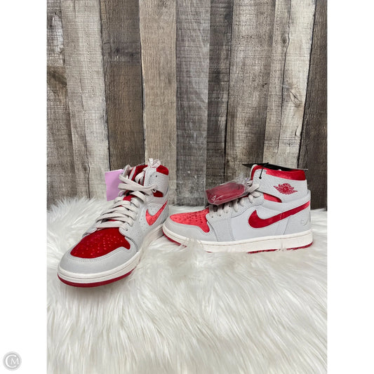 Shoes Luxury Designer By Jordan In Grey & Red, Size: 8