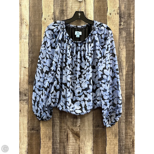 Top Long Sleeve By Cece In Black & Blue, Size: S
