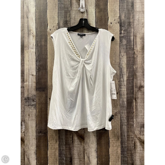 Top Sleeveless By Notations In White, Size: 3x