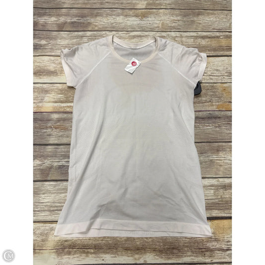 Athletic Top Short Sleeve By Lululemon In White, Size: 8