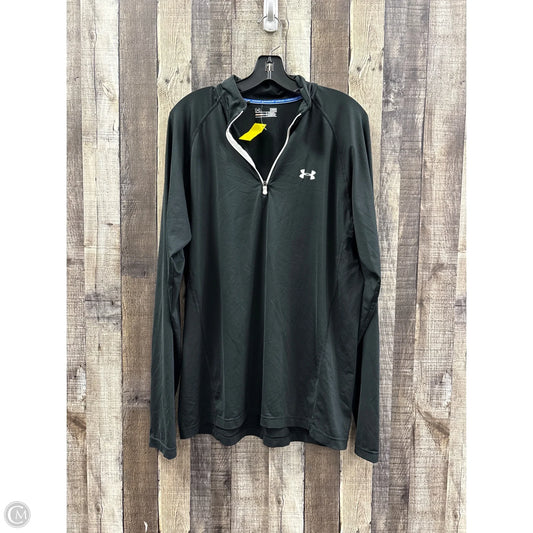 Athletic Top Long Sleeve Collar By Under Armour In Black, Size: L