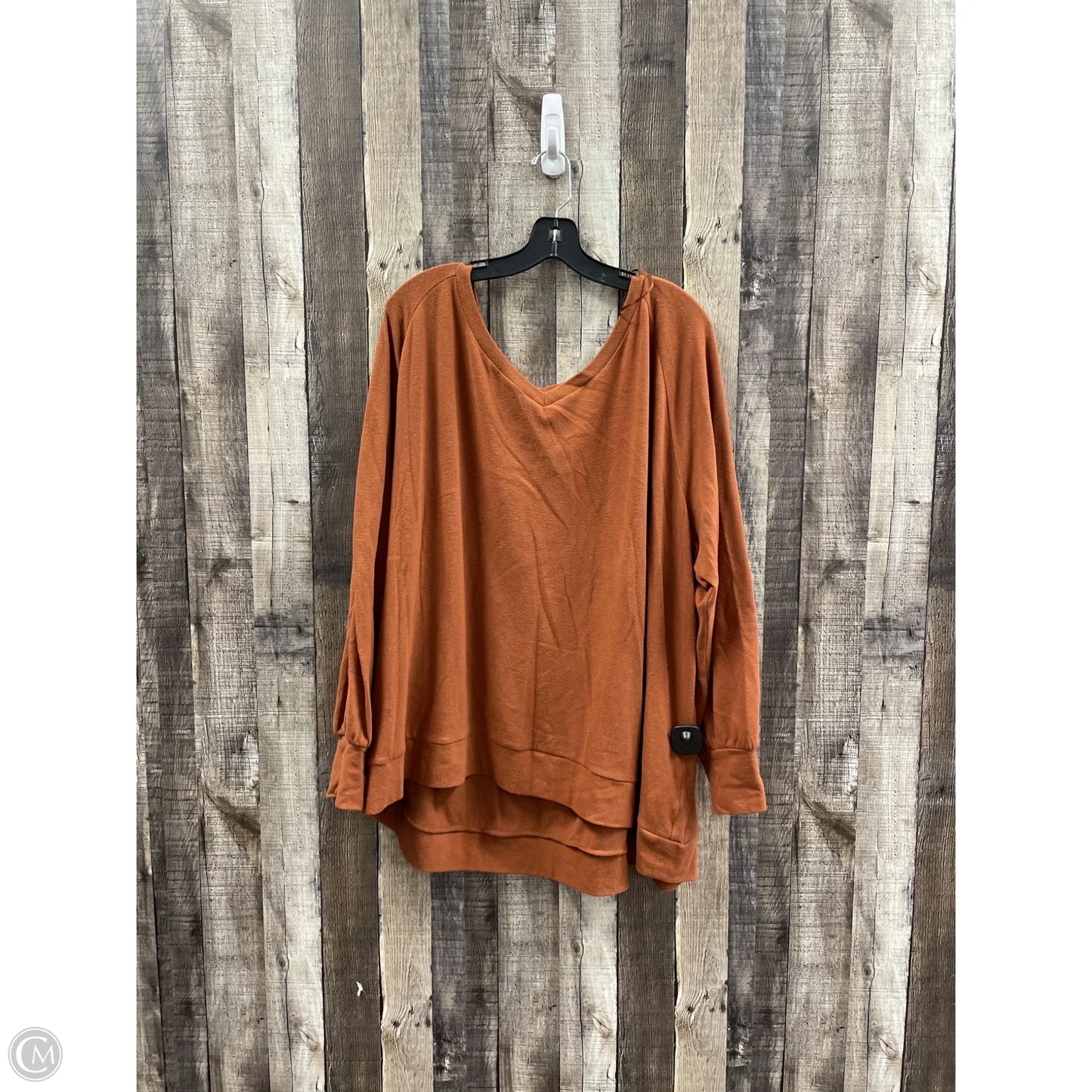 Top Long Sleeve By Evri In Bronze, Size: 4x