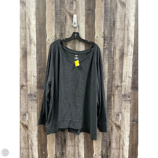 Top Long Sleeve By Evri In Grey, Size: 4x