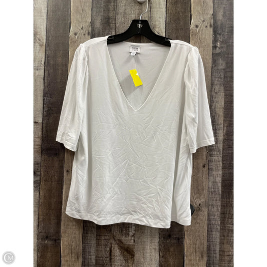 Top Short Sleeve By Peyton Jensen In White, Size: L