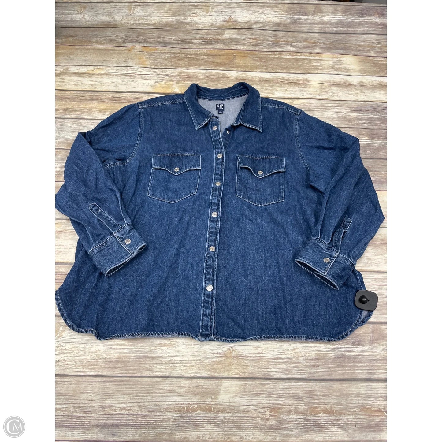 Top Long Sleeve By Gap In Blue, Size: Xxl