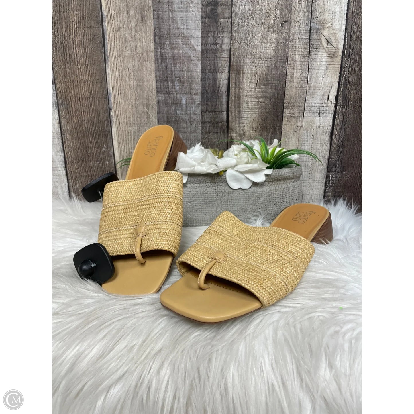 Sandals Heels Block By Franco Sarto In Brown, Size: 10