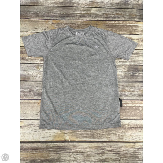 Athletic Top Short Sleeve By New Balance In Grey, Size: S