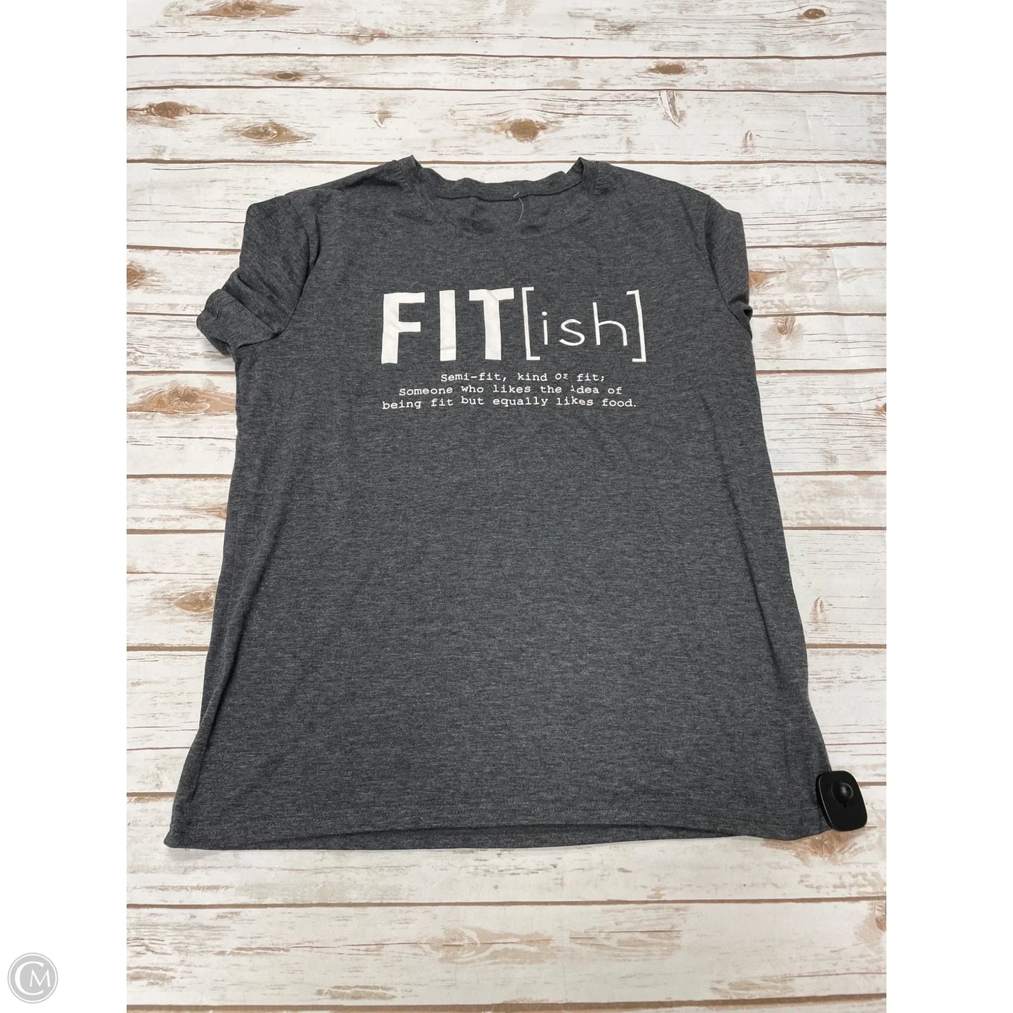 Top Short Sleeve Basic By Cme In Grey, Size: Xl