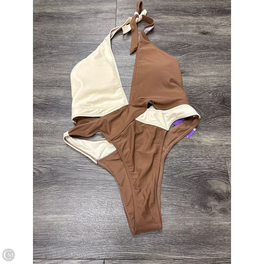 Swimsuit By Shein In Brown & White, Size: L