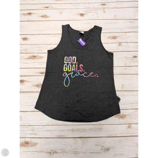 Top Sleeveless Basic By Port & Company In Grey, Size: L