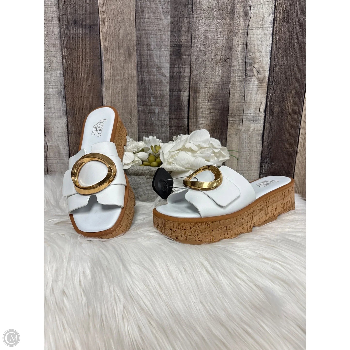 Sandals Heels Platform By Franco Sarto In White, Size: 8.5