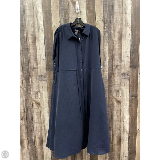 Dress Casual Maxi By Dkny In Blue, Size: Xl