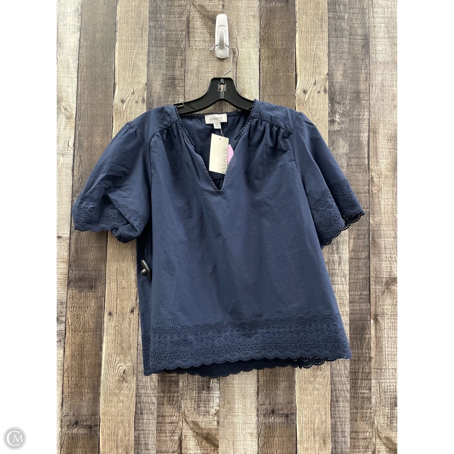 Top Short Sleeve By Evereve In Navy, Size: S