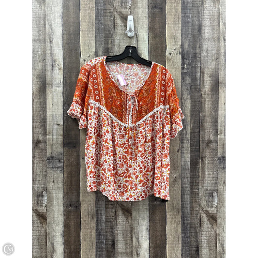 Top Short Sleeve By Shein In Red, Size: 2x