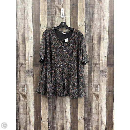 Top Short Sleeve By Cme In Floral Print, Size: 4x