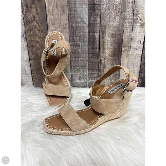 Sandals Heels Wedge By Steve Madden In Brown, Size: 8.5