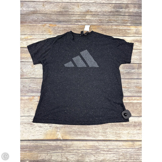 Athletic Top Short Sleeve By Adidas In Grey, Size: M