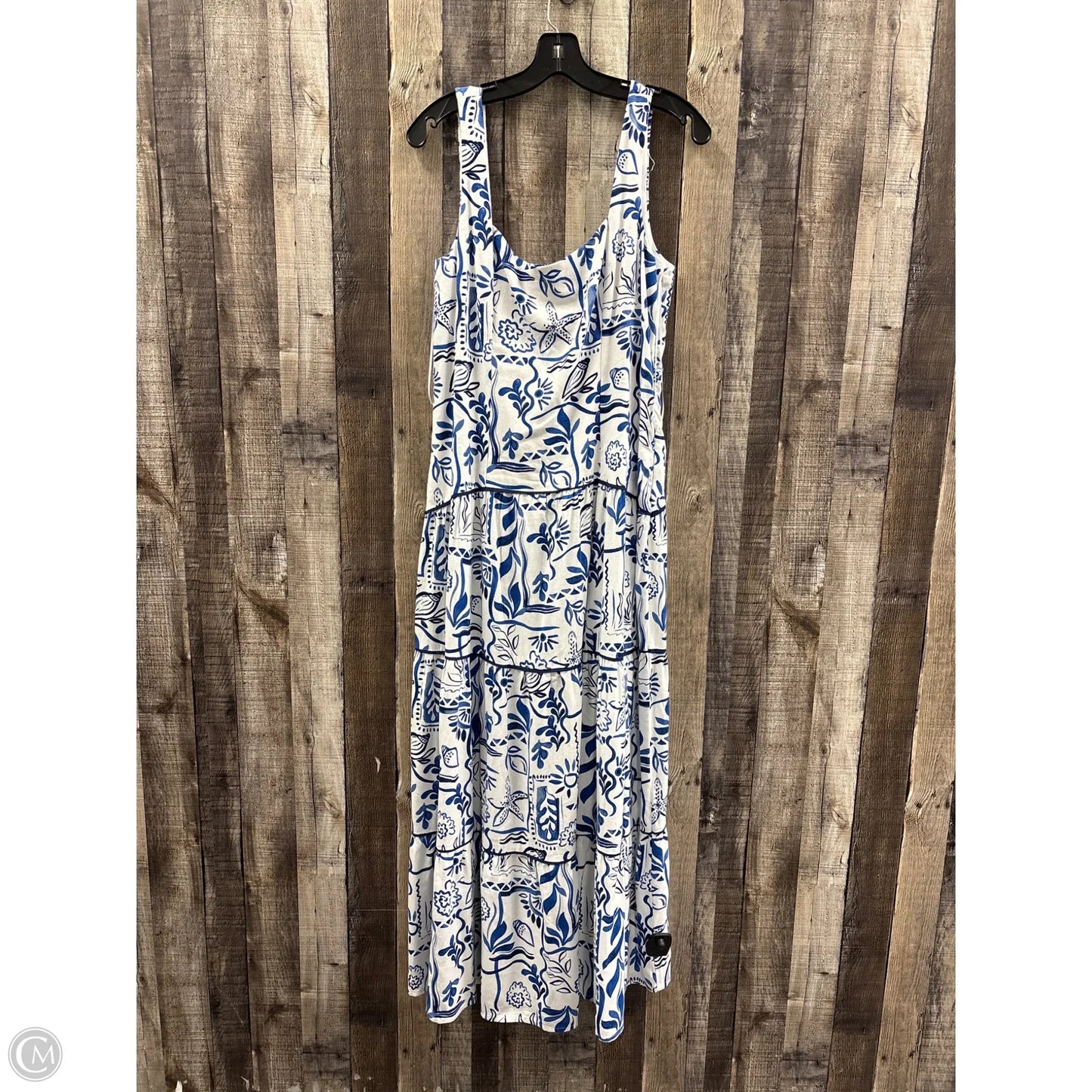 Dress Casual Maxi By Cece In Blue & White, Size: L