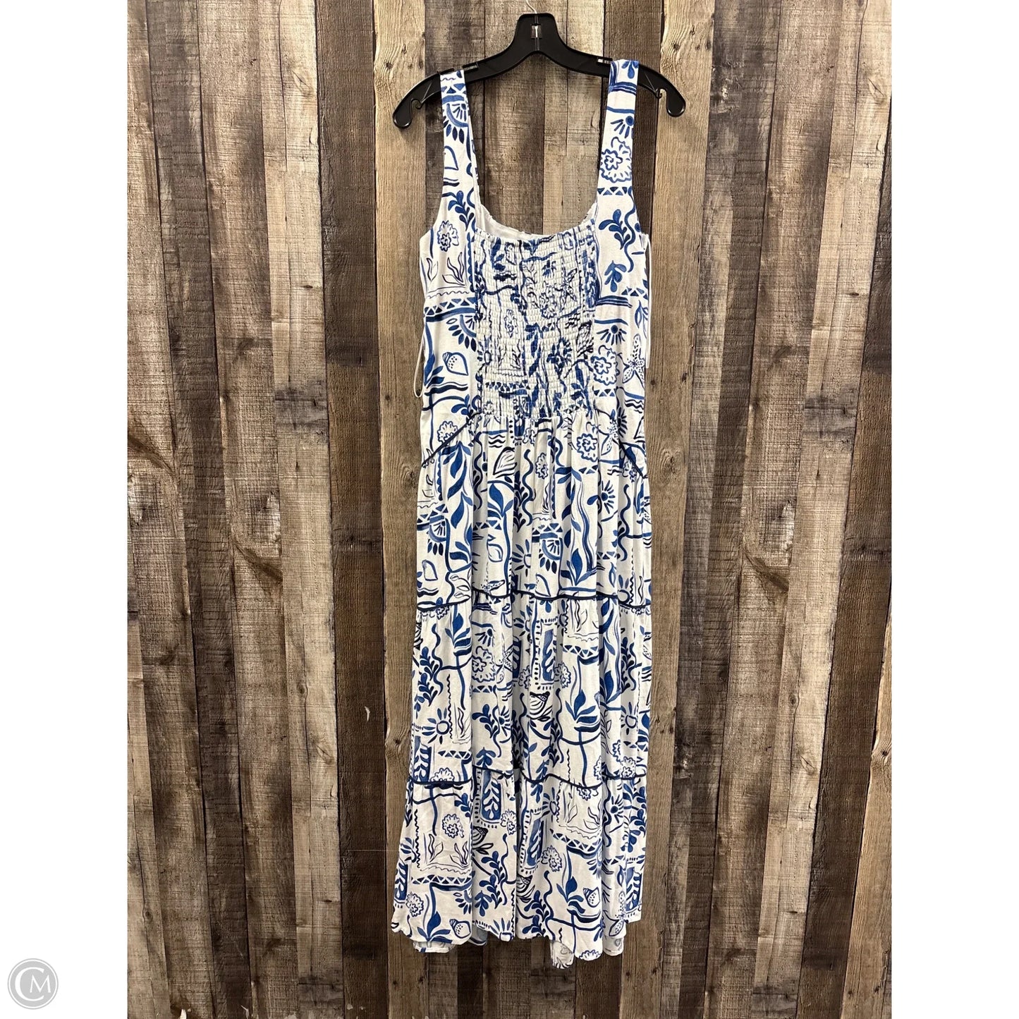 Dress Casual Maxi By Cece In Blue & White, Size: L