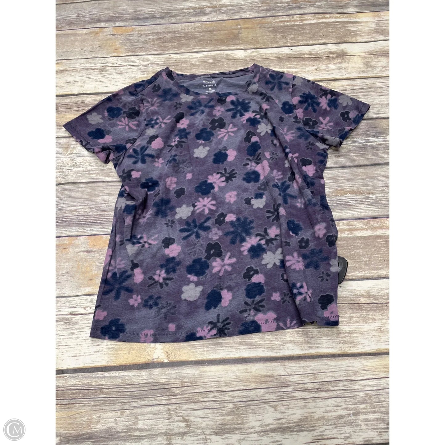Top Short Sleeve Basic By Sonoma In Floral Print, Size: M