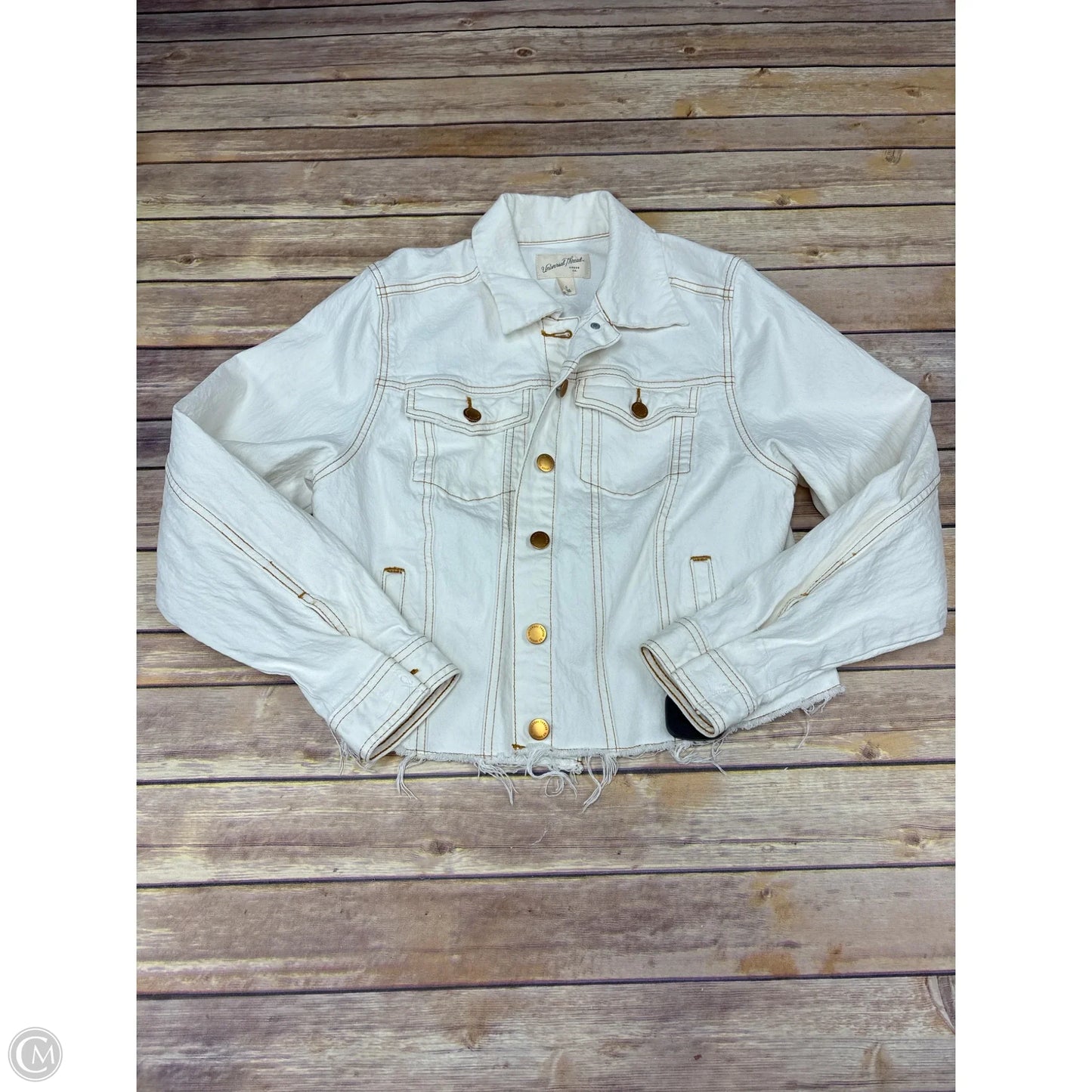 Jacket Denim By Universal Thread In White, Size: S