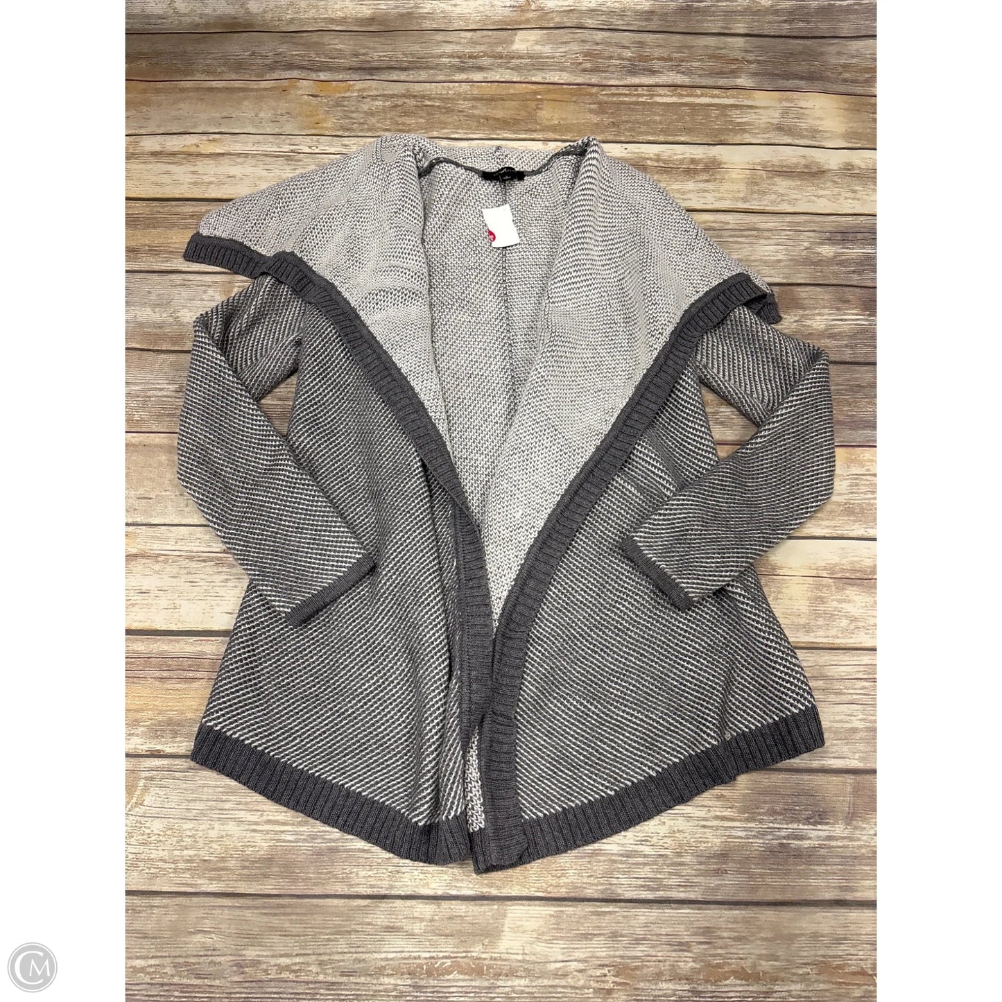 Sweater Cardigan By Ann Taylor In Grey, Size: S