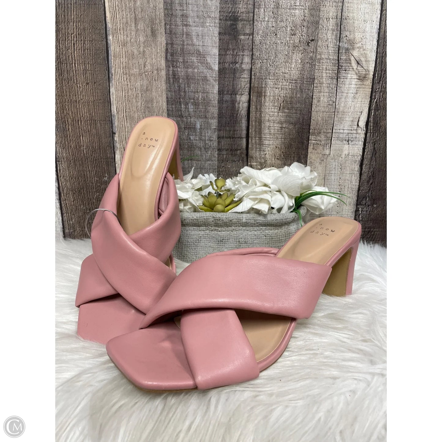 Sandals Heels Block By A New Day In Pink, Size: 11
