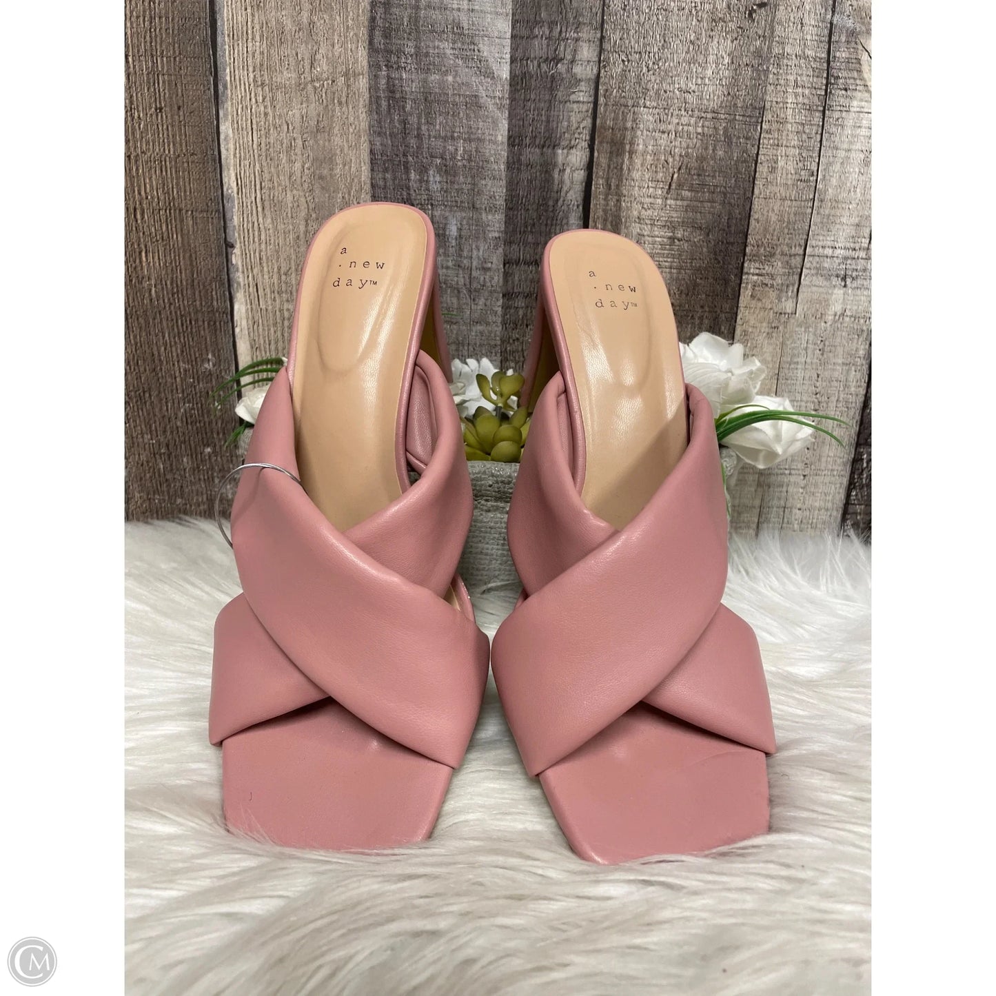 Sandals Heels Block By A New Day In Pink, Size: 11