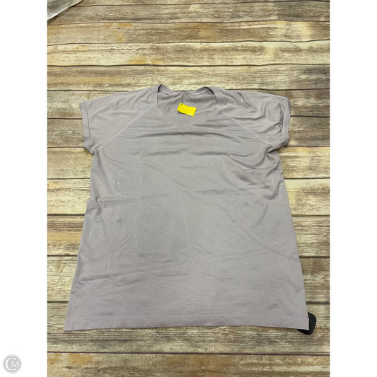 Athletic Top Short Sleeve By Lululemon In Grey, Size: Xl