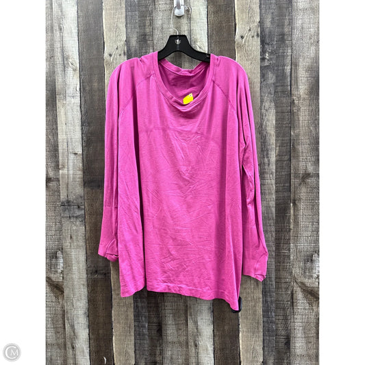 Athletic Top Long Sleeve Collar By Lululemon In Pink, Size: Xl
