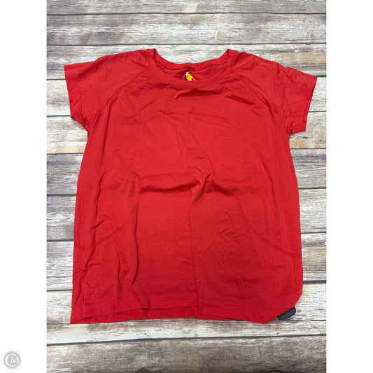 Athletic Top Short Sleeve By Lululemon In Red, Size: Xl