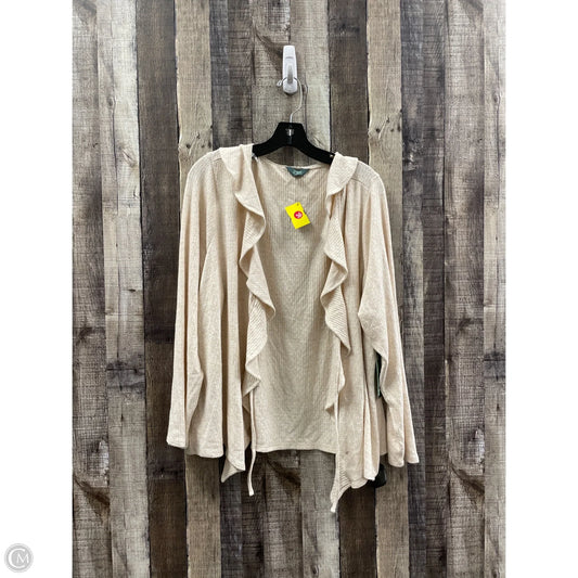 Cardigan By Terra & Sky In Tan, Size: 3x