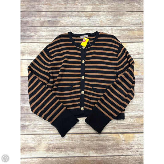 Sweater Cardigan By J. Crew In Striped Pattern, Size: M