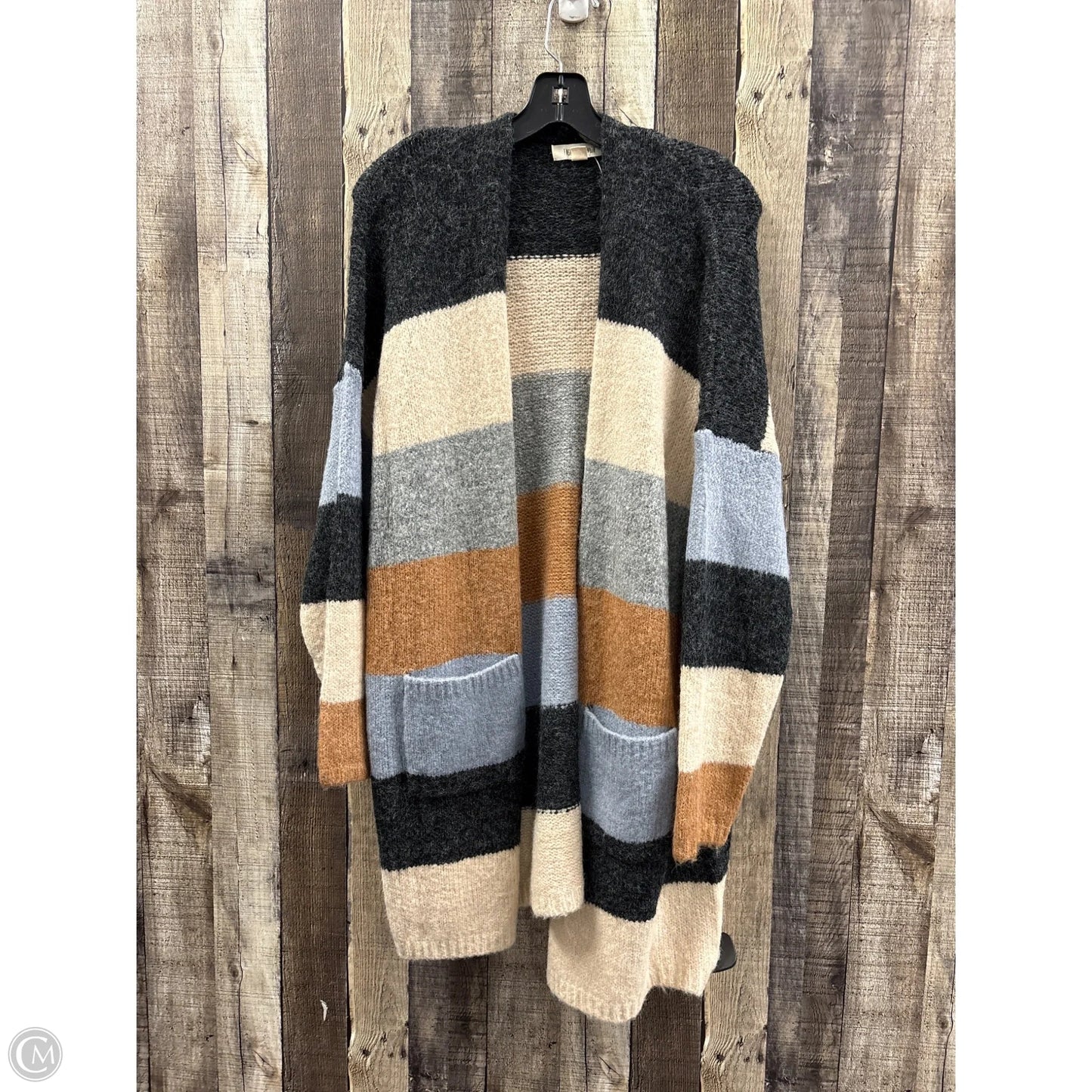 Sweater Cardigan By Fashion On Earth In Striped Pattern, Size: M