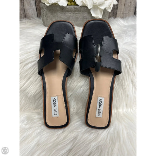 Sandals Flats By Steve Madden In Black, Size: 9