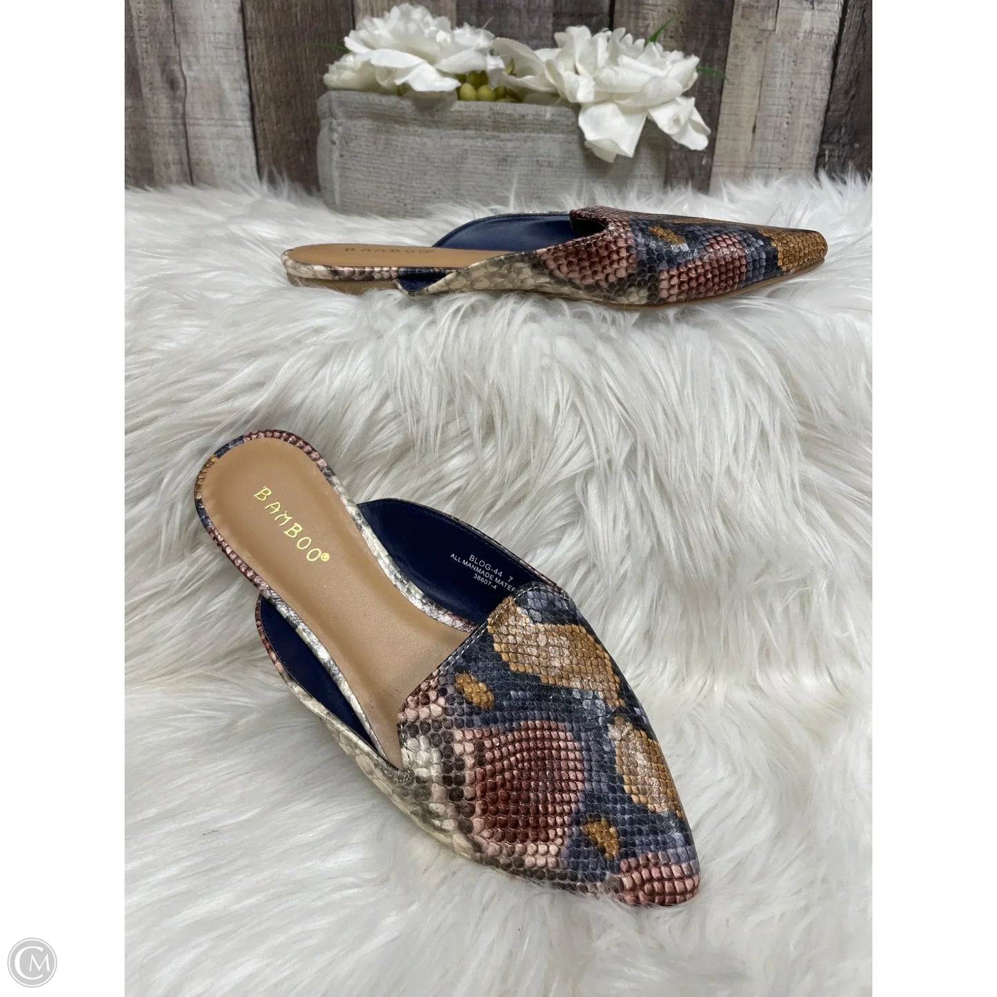 Shoes Flats By Bamboo In Snakeskin Print, Size: 7
