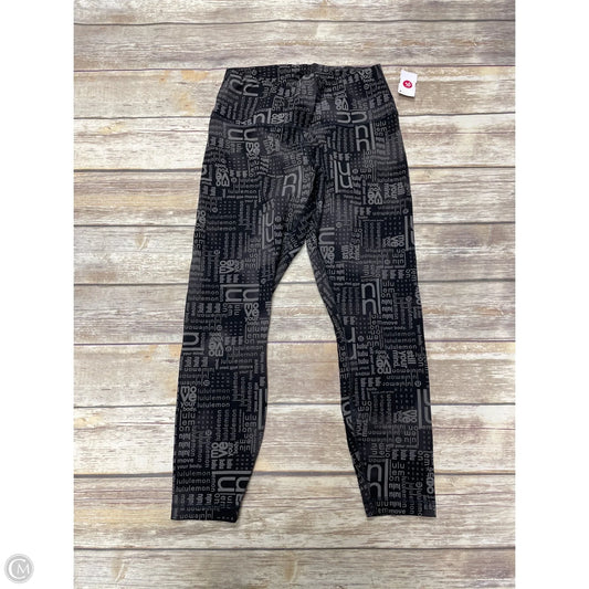 Athletic Leggings By Lululemon In Black & Grey, Size: 12