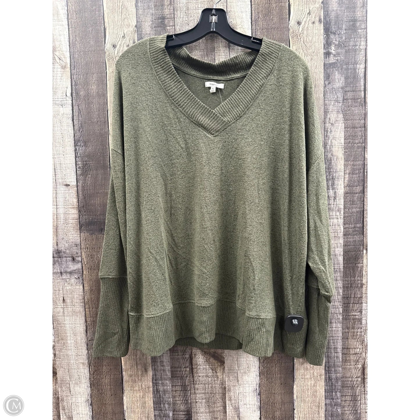 Top Long Sleeve By Maurices In Green, Size: Xl