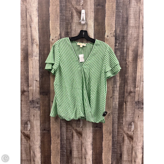 Top Short Sleeve Designer By Michael Kors In Striped Pattern, Size: S