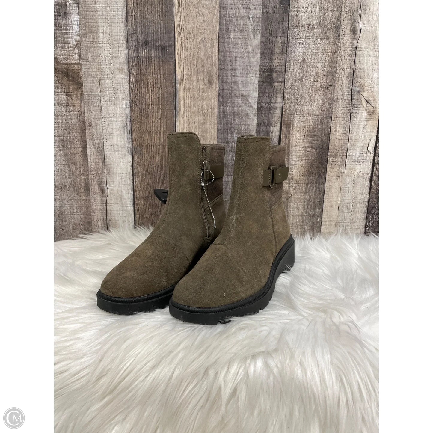 Boots Ankle Flats By Clarks In Brown, Size: 7