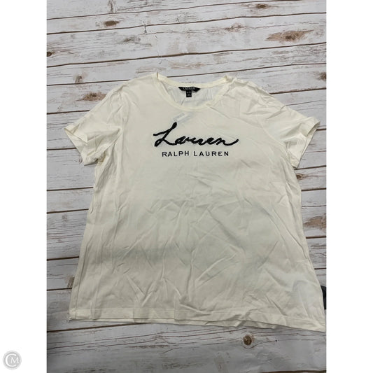 Top Short Sleeve By Lauren By Ralph Lauren In Ivory, Size: Xl