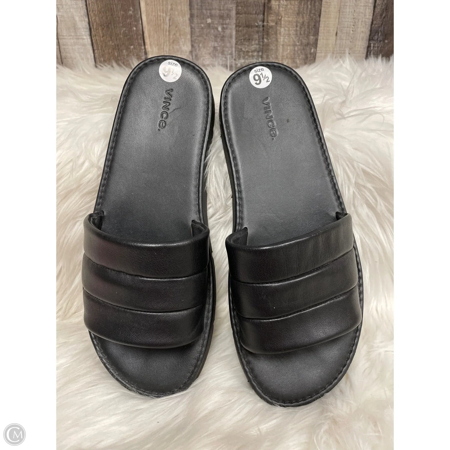 Sandals Flats By Vince In Black, Size: 9.5