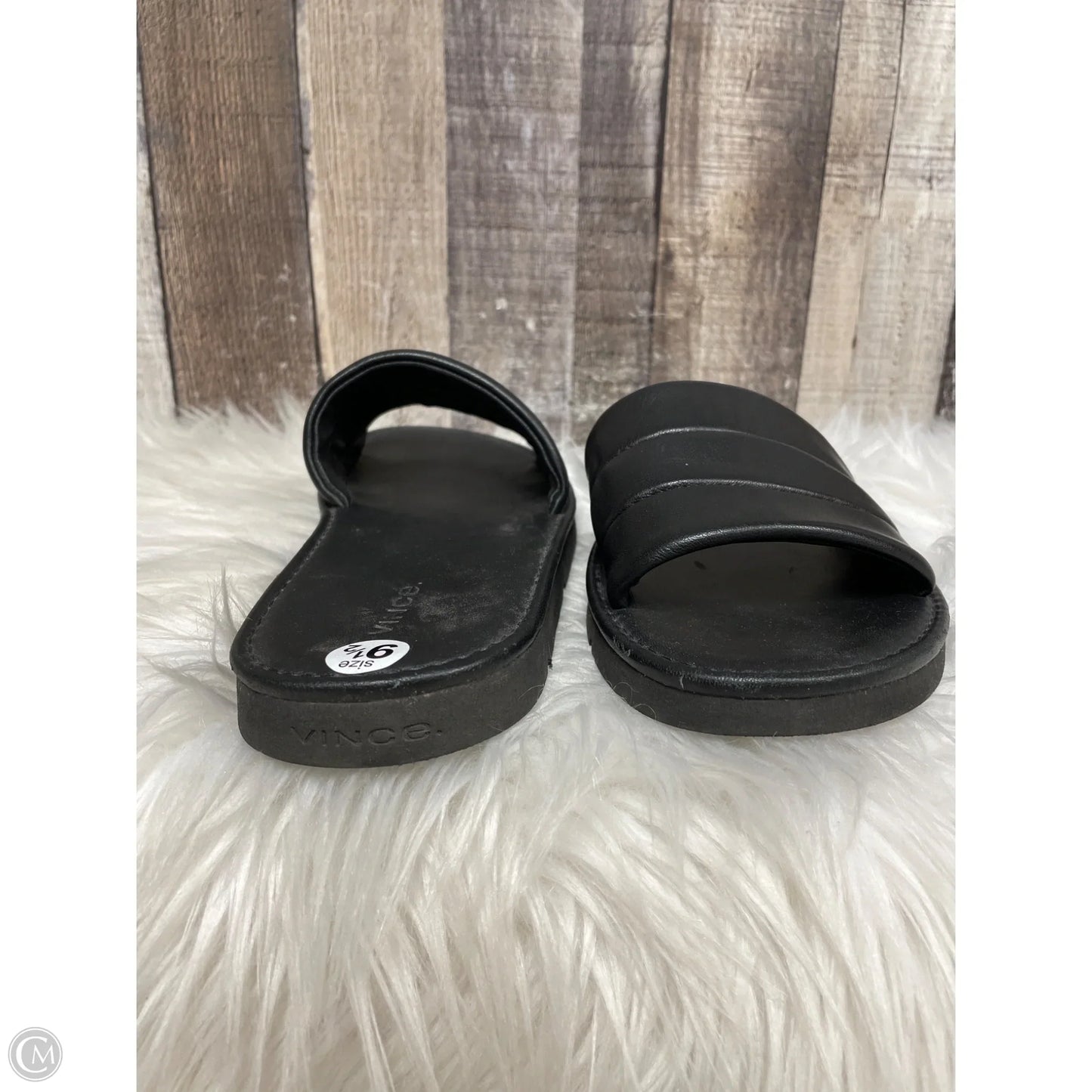 Sandals Flats By Vince In Black, Size: 9.5