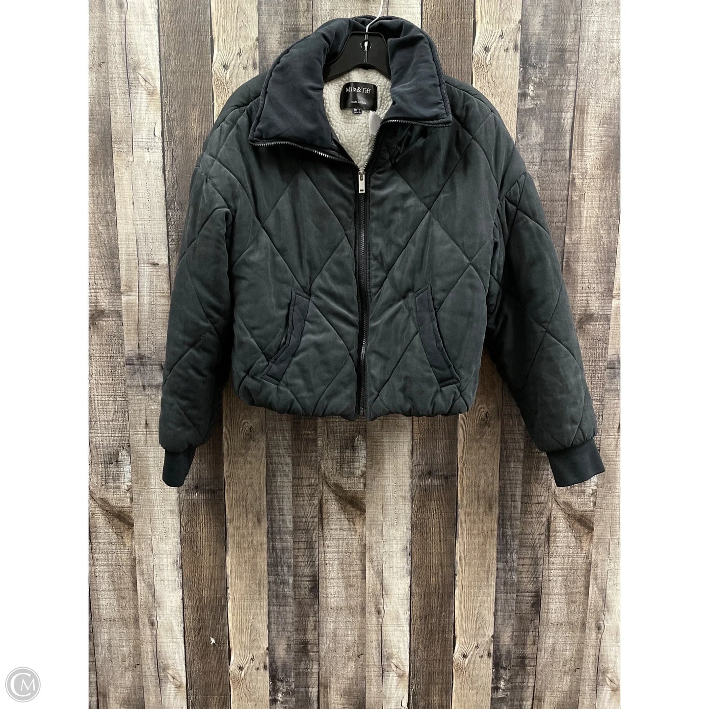Jacket Puffer & Quilted By Cme In Black, Size: L