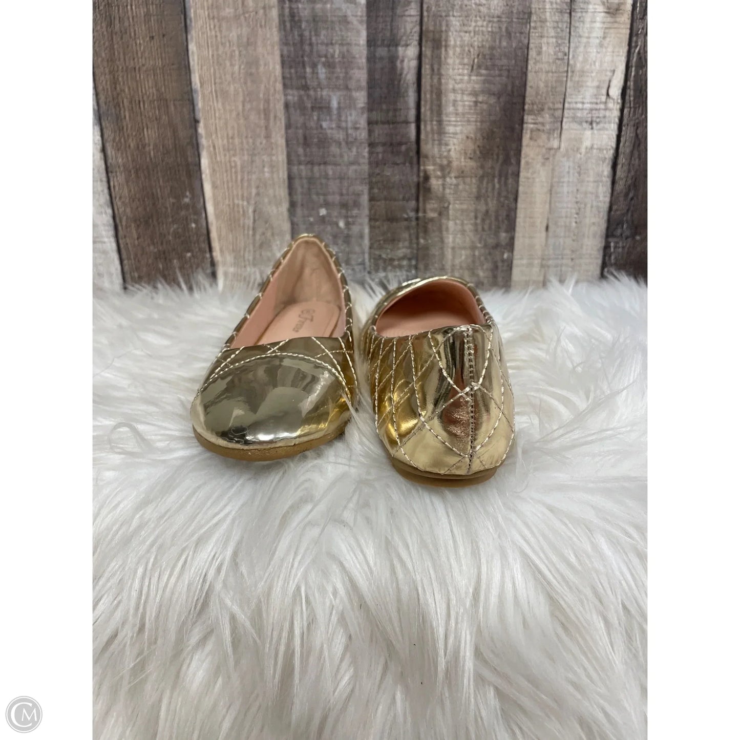 Shoes Flats By Forever In Gold, Size: 8