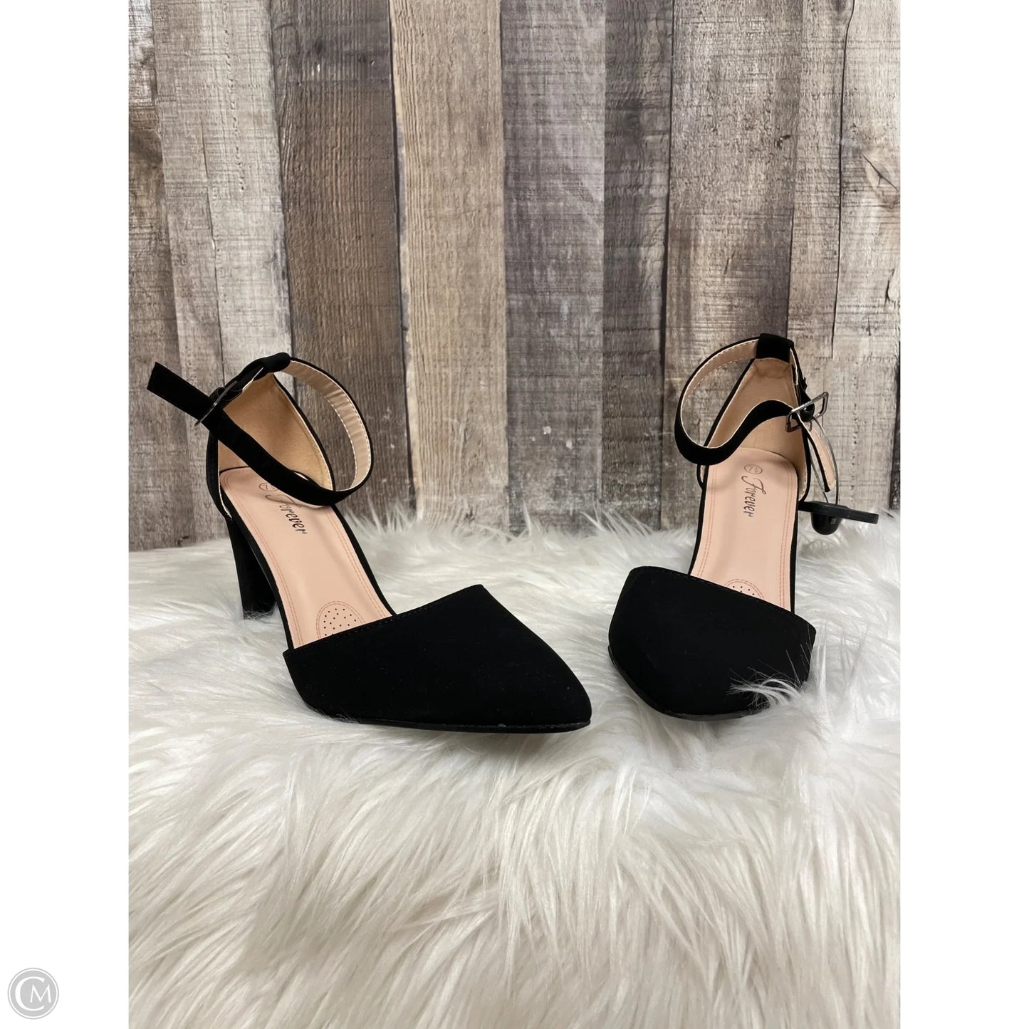 Sandals Heels Block By Forever In Black, Size: 7.5