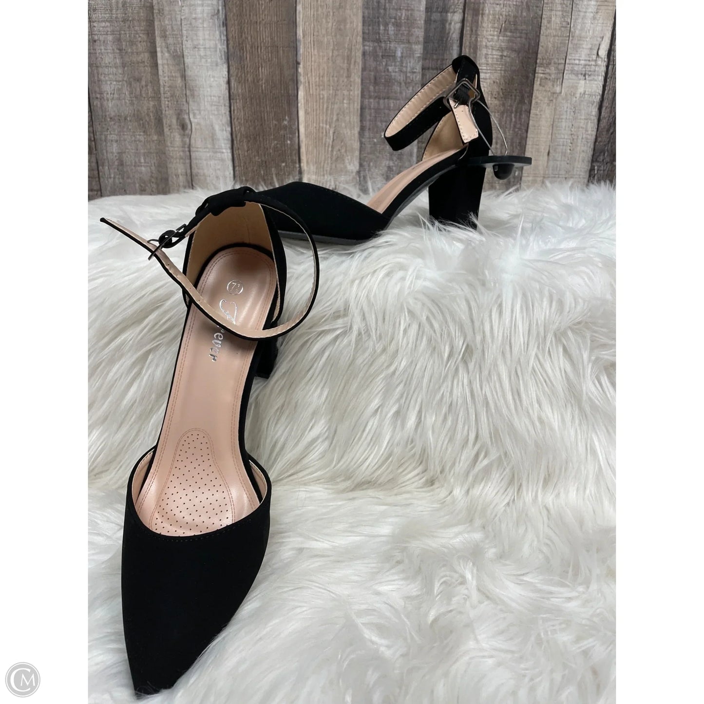 Sandals Heels Block By Forever In Black, Size: 7.5